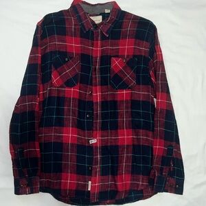 Weatherproof button down. Size L. Red with blue plaid
